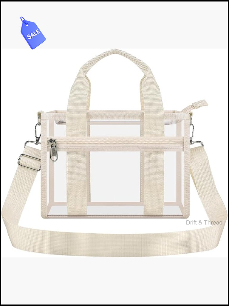 Clear Tote Bag Stadium Approved Large Pvc Top Handle Handbag Daily Use